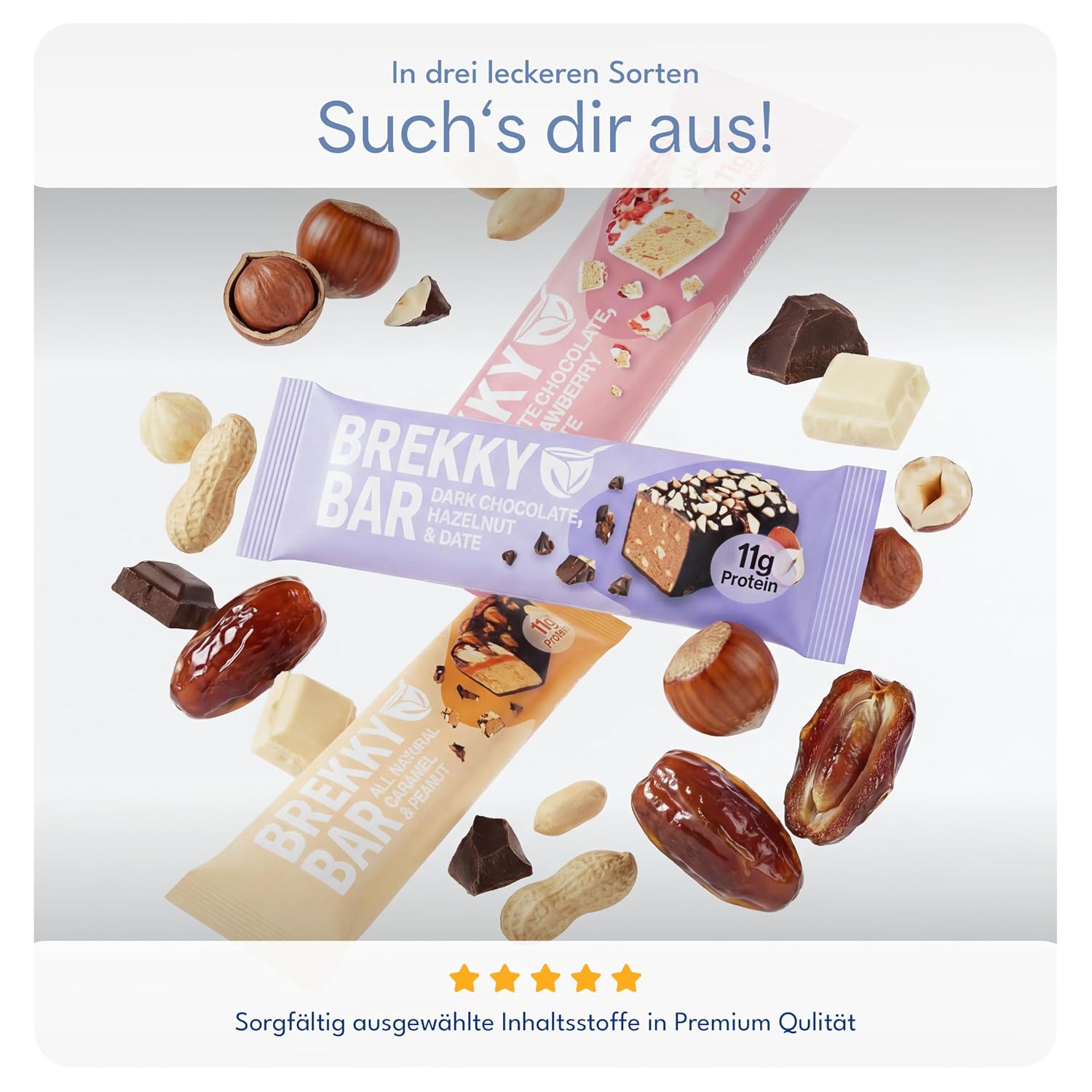 Thumbnail 6 de Brekky Bar Caramel & Peanut Proteinriegel Vegan – 11 g pflanzliches Protein, ohne Zuckerzusatz
