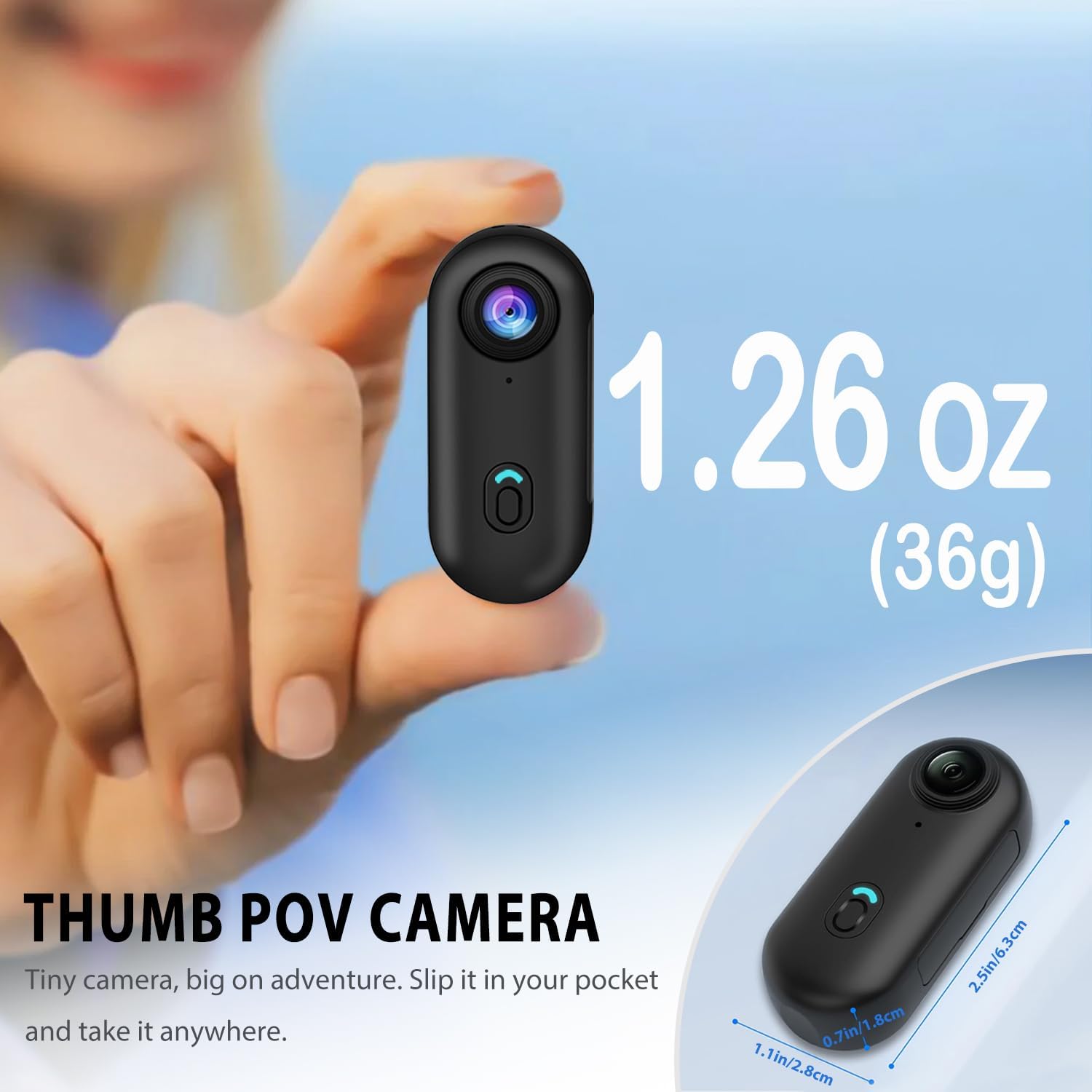Thumbnail 1 de bayehngs Mini Body Camera with 64GB Card – Thumb-Size POV Action Camera