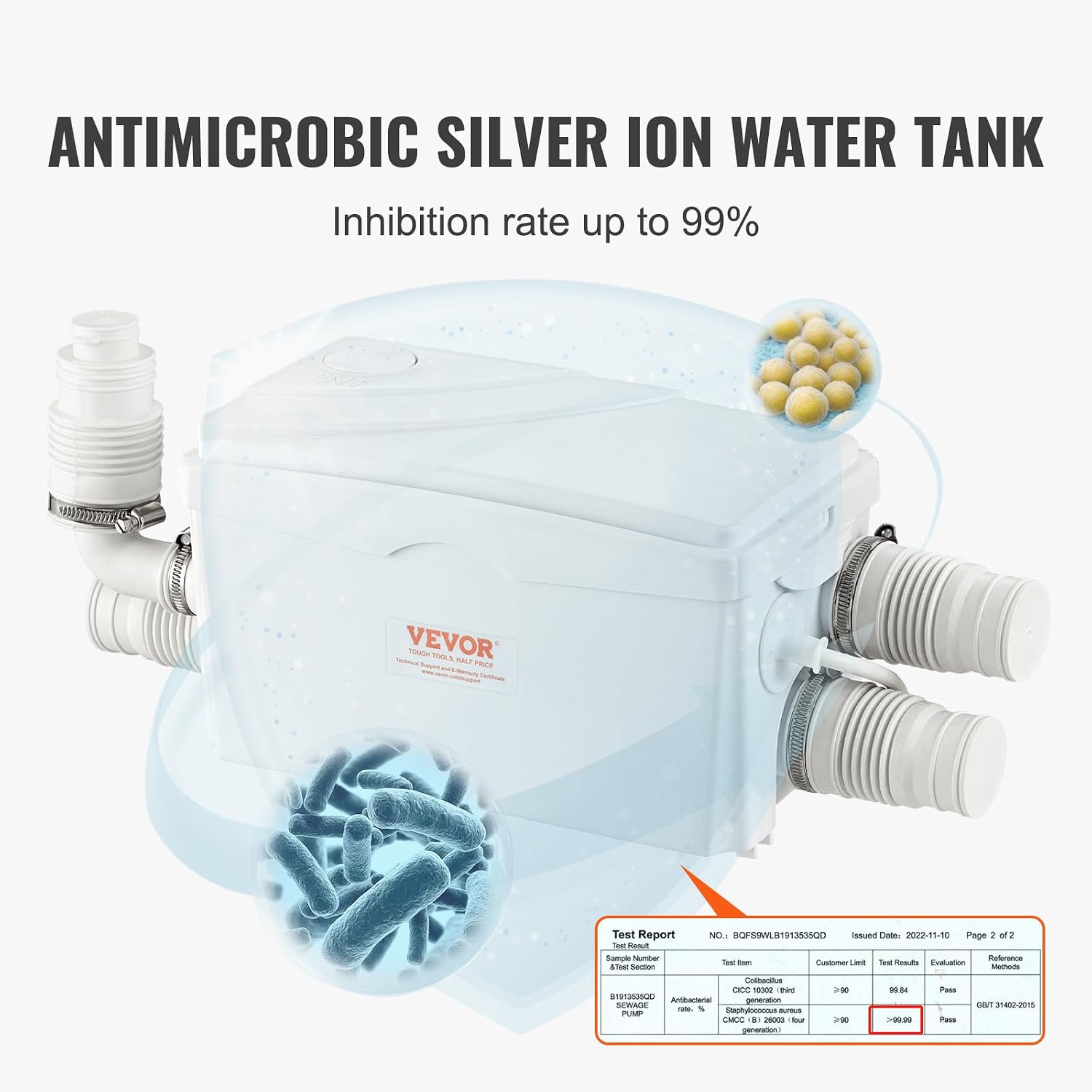 Detalle 2 de VEVOR Hebeanlage 350 W, 6000 l/h Abwasserpumpe 🚰