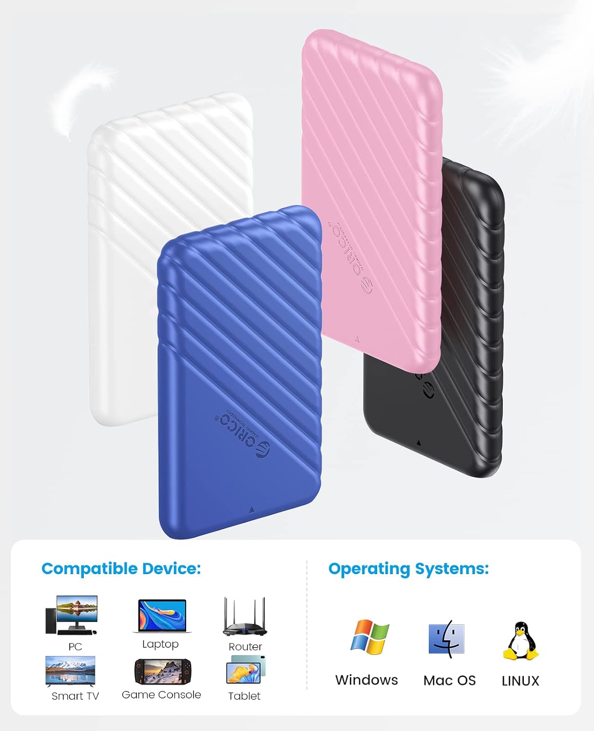 Thumbnail 3 de ORICO Case SSD 2.5" USB 3.1 Gen 2 (fino a 6Gbps) 7mm/9,5mm con UASP e TRIM – 25PW1C-C