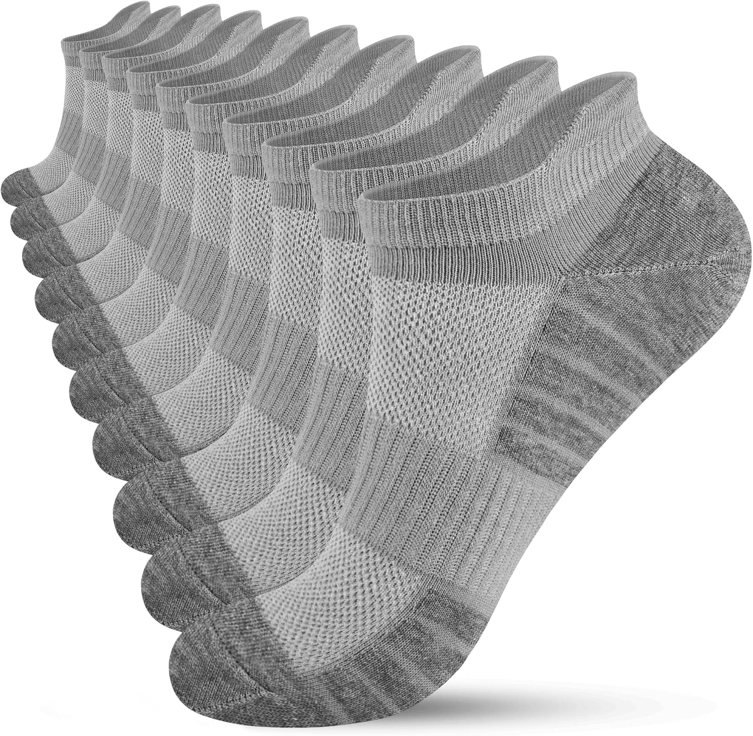 Detalle de HIYATO 10 Paar Sneaker Socken – atmungsaktive Sportsocken aus Baumwolle (Herren & Damen)