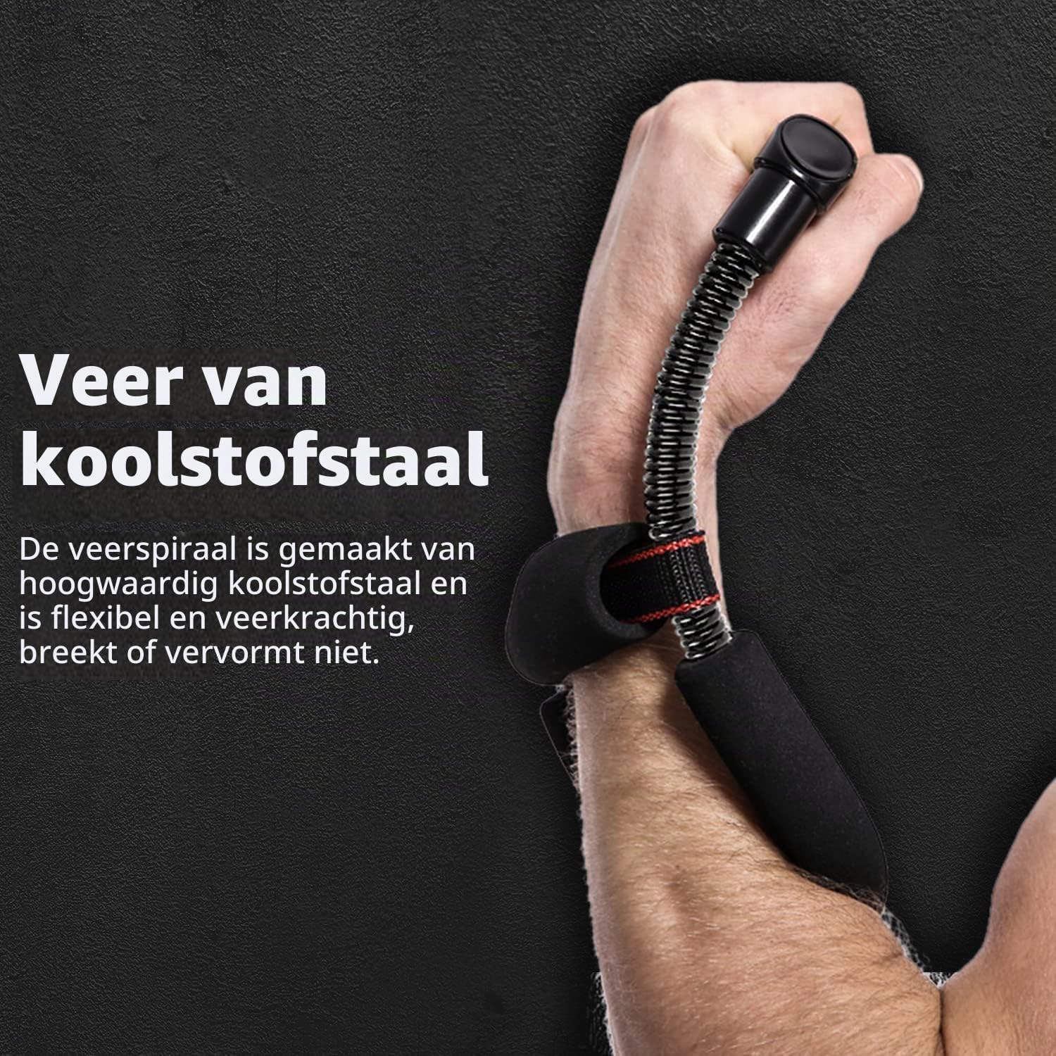 Detalle de Sportneer pols- en onderarmtrainer van koolstofstaal met verstelbare steun
