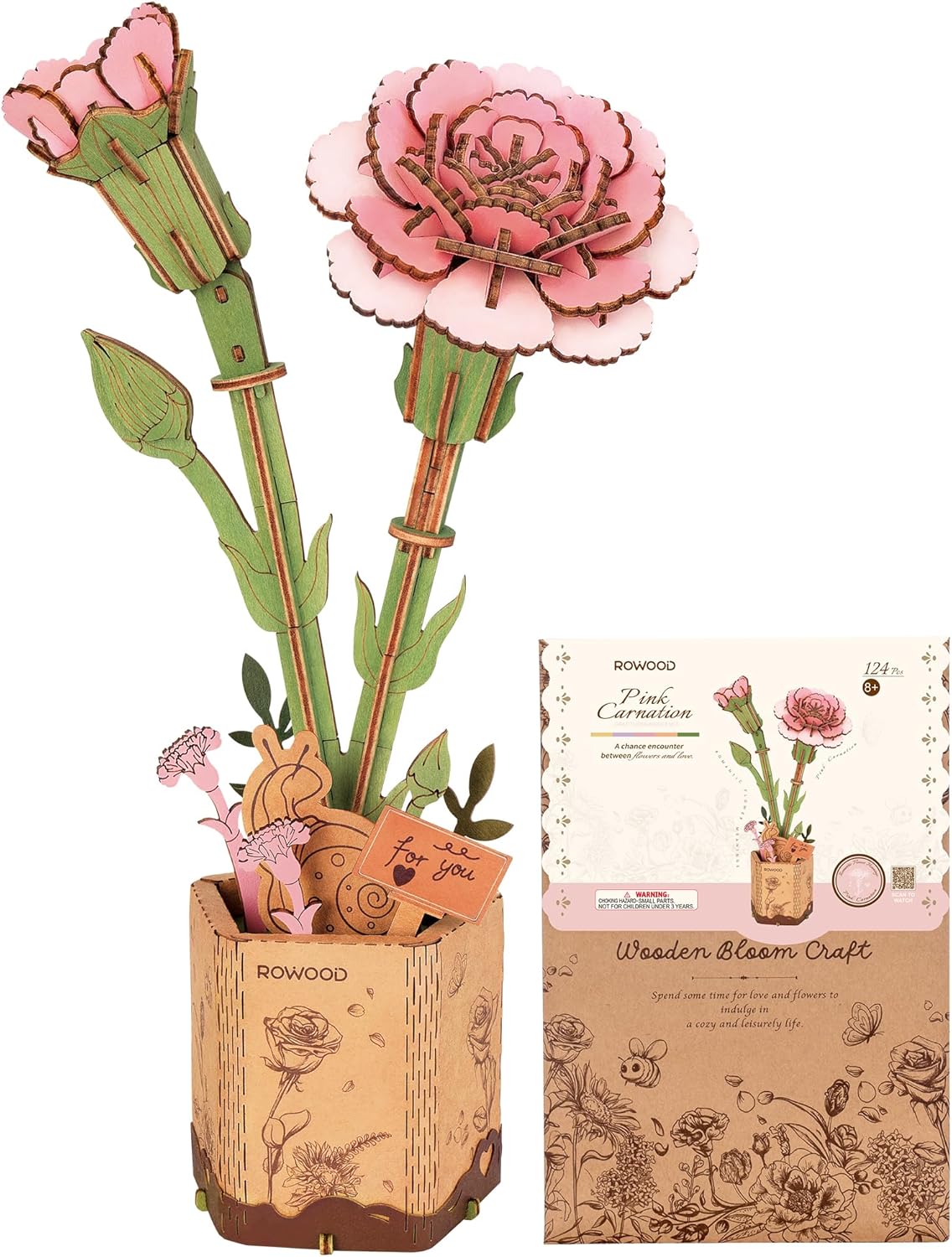 Thumbnail 6 de ROWOOD Puzzle 3D, Fleur en Bois — Kit de modélisation de fleurs artificielles à assembler (Sunflower)