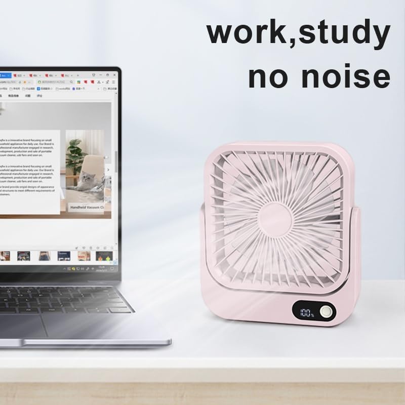 Thumbnail 4 de GIIKNEW 2082A Magnetic Portable Fan, 5 Speeds, 5000mAh, Pink