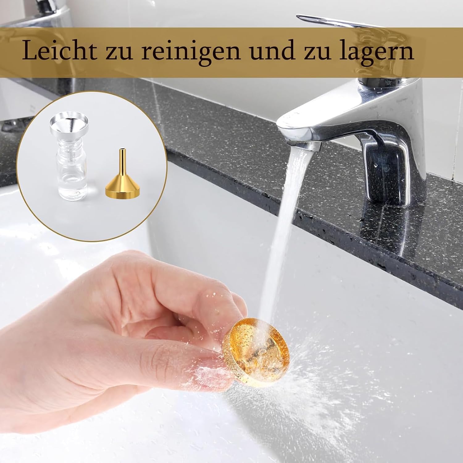 Thumbnail 3 de CALLYSONIC mini-trechterset van aluminium, 7 stuks in goud en zilver