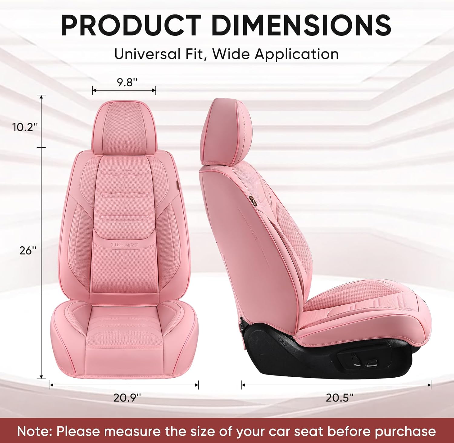 Thumbnail 4 de TIEHESYT Pink Car Seat Covers Front Pair with Removable Headrests