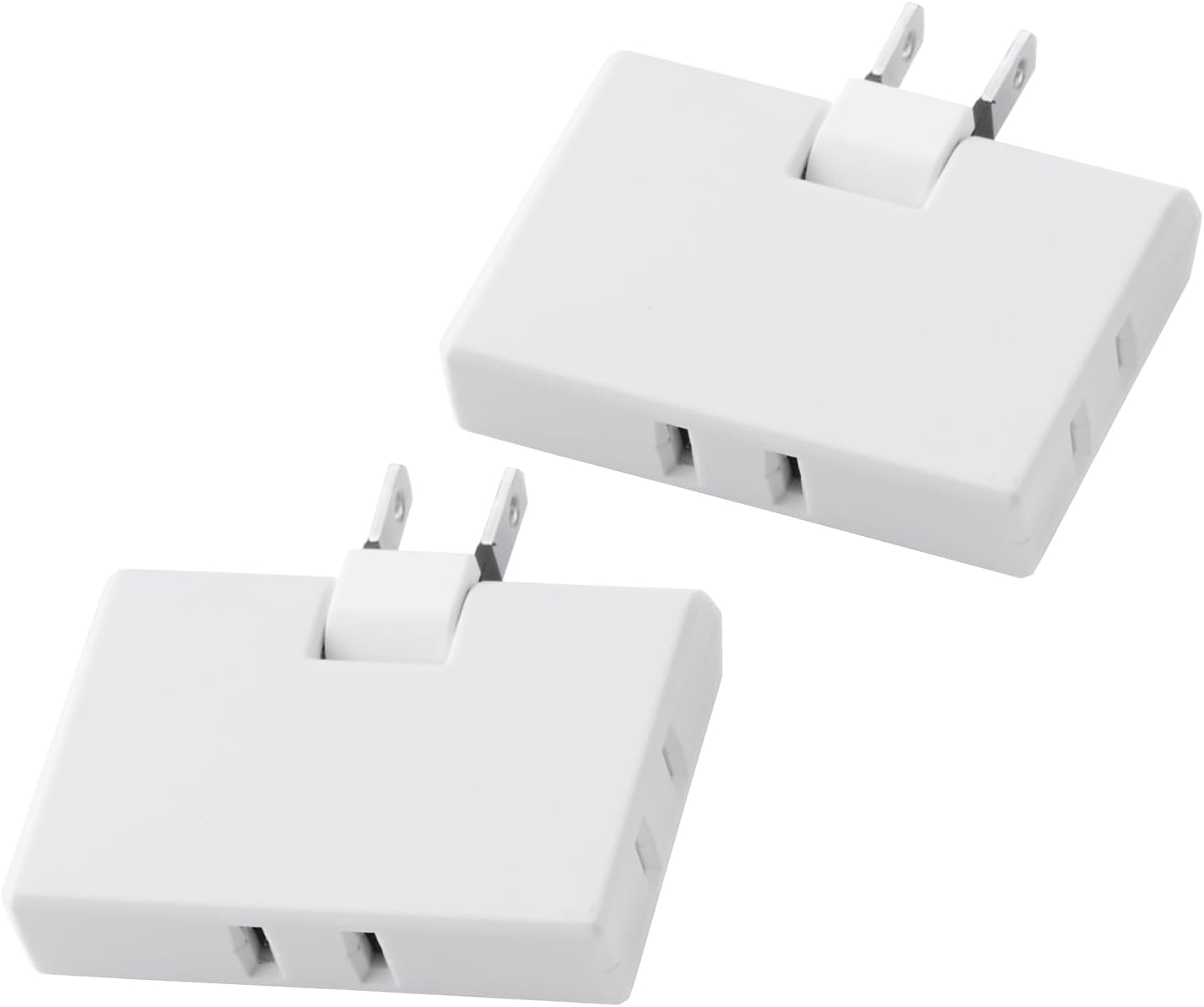 Detalle de エレコム ECT-41-2WH トリプルタップ 2個セット、3方向差込口・180度スイングプラグ