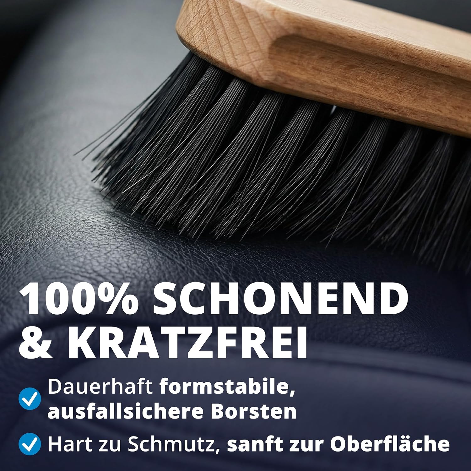 Detalle de LICARGO Textil- & Lederbürste Auto (Made in Germany) – weiche Polsterbürste für Autositze, Alcantara, Teppich & mehr