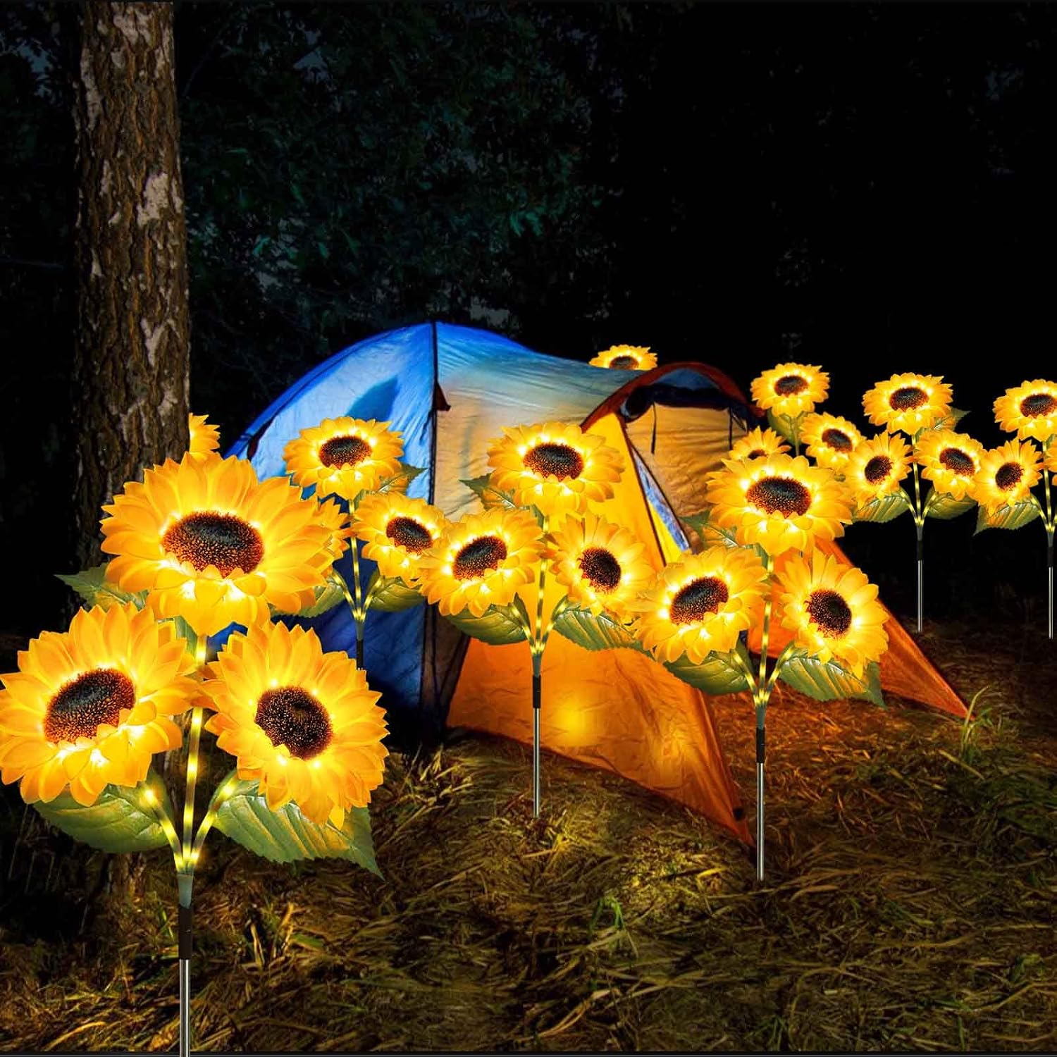 Detalle 2 de Solar Sonnenblumen für außen, 3er Set