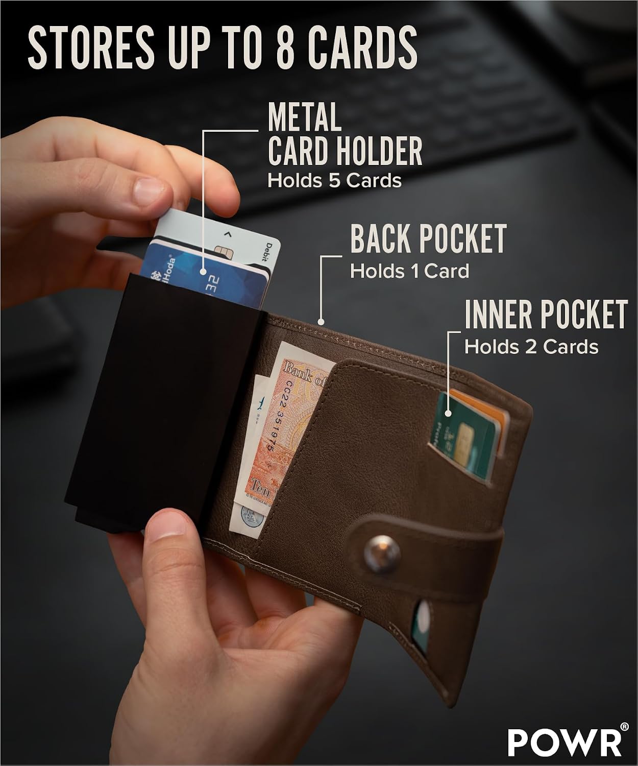 Thumbnail 3 de POWR Wallet Metal Cardholder 8 Cards