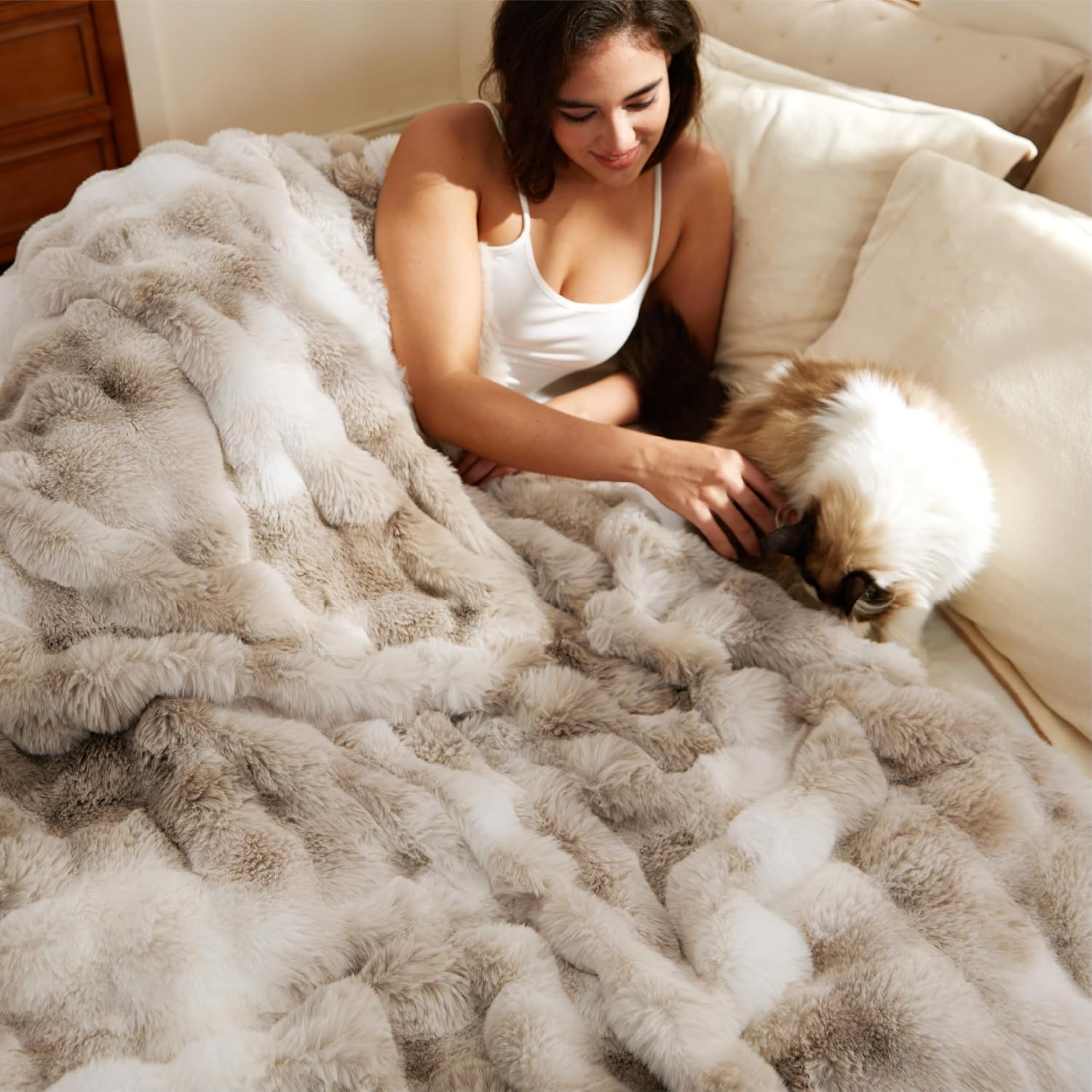 Thumbnail 6 de Bedsure Faux Fur Blanket, 60" x 80