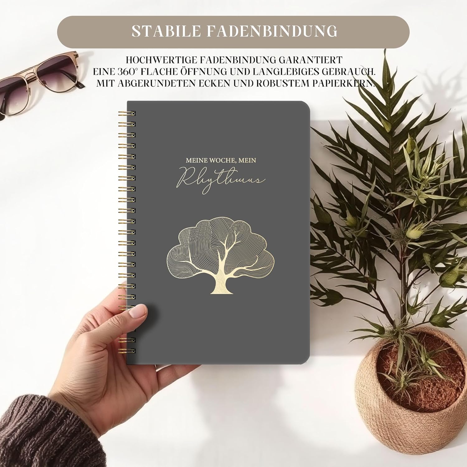 Thumbnail 3 de BIROYAL Undatierter Wochenplaner 2026 – A5 Ringbuch Kalender mit To-Do-Liste, Hardcover