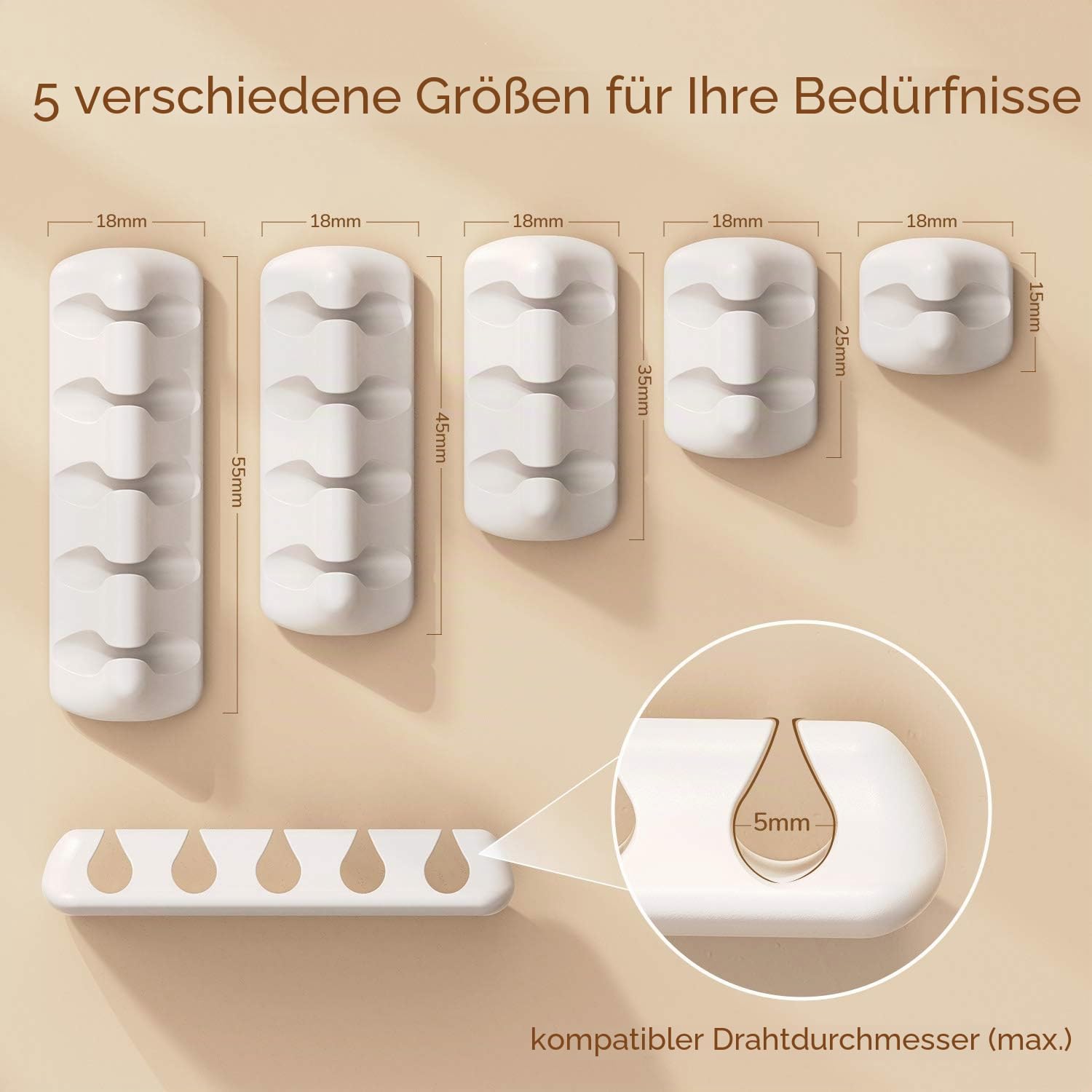 Detalle 2 de SyncWire Kabel-Clips | Kabel-Organisation 5 Stück
