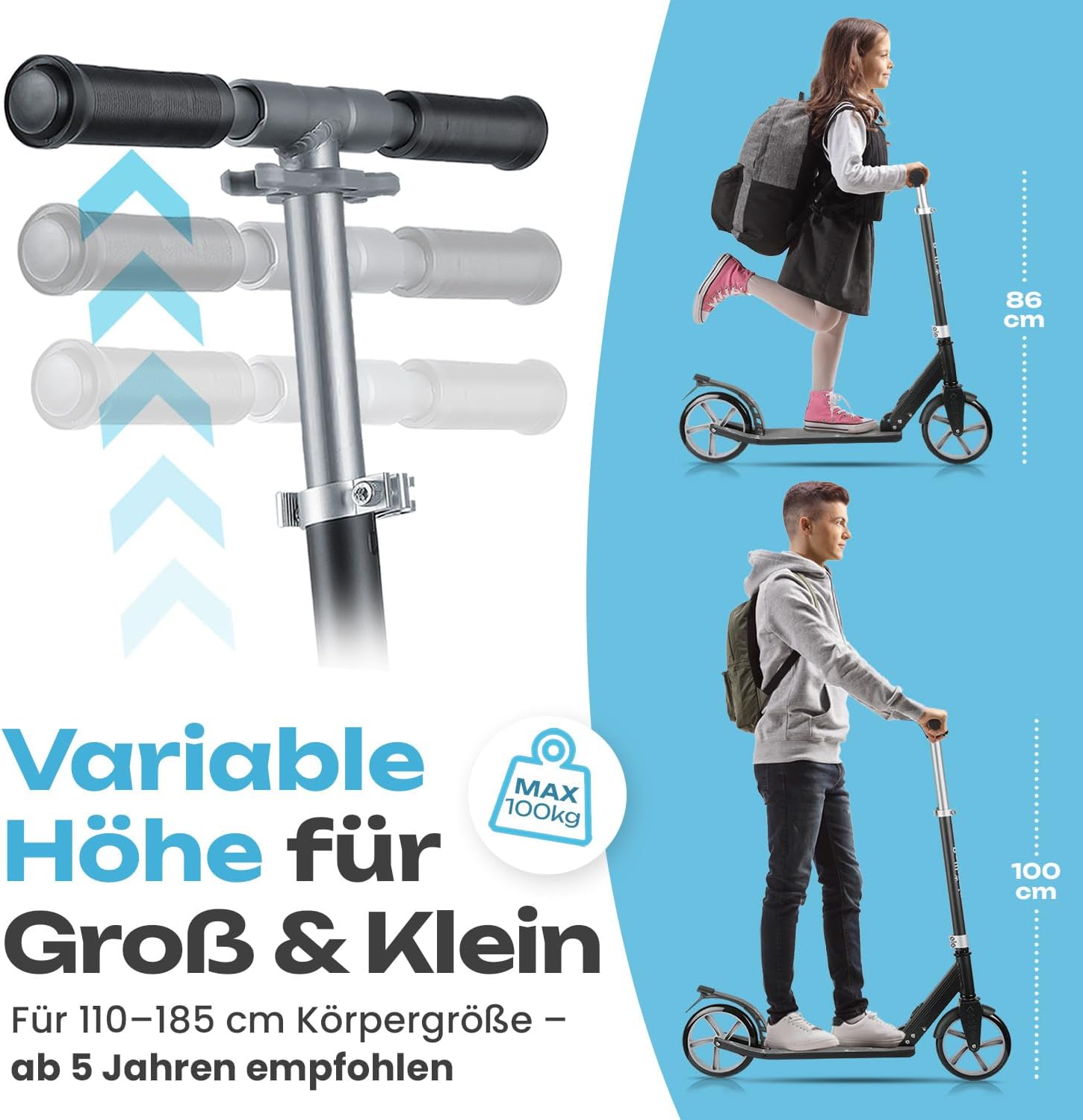Detalle de Rollkönig Scooter für Kinder ab 5 Jahren