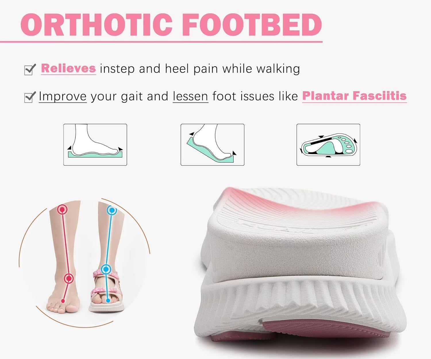 Thumbnail 3 de KuaiLu Women’s Orthopedic Walking Sandals with Arch Support (Adjustable Straps)