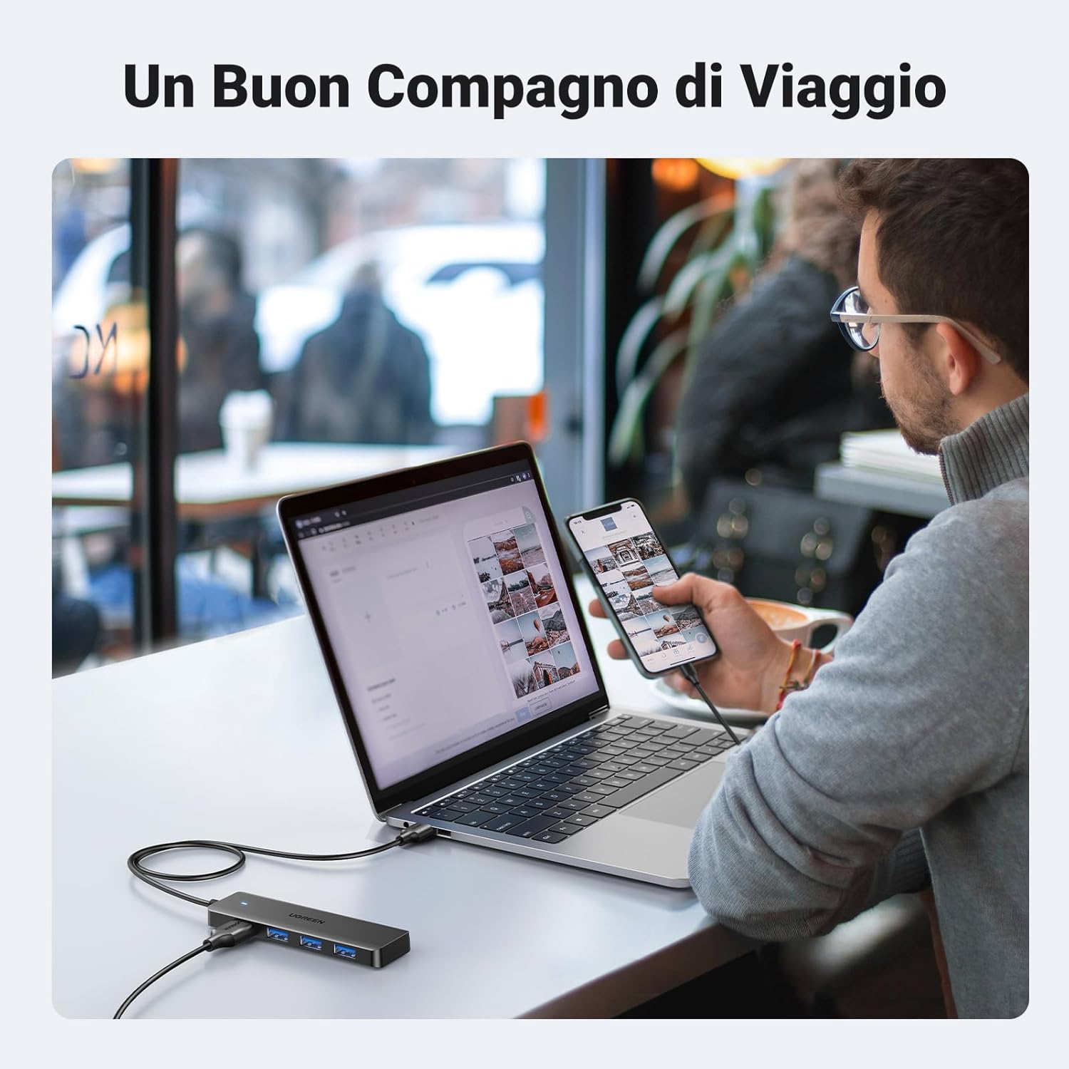 Thumbnail 3 de UGREEN Hub USB 3.0 con 4 Porte – Adattatore Multiporta 5 Gbps, compatibile con MacBook Pro/Air, iMac, Surface, XPS e PC