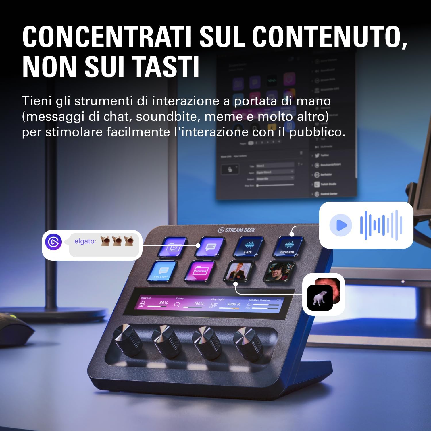 Thumbnail 5 de Elgato Stream Deck +: mixer audio e controller da studio per content creator e streaming