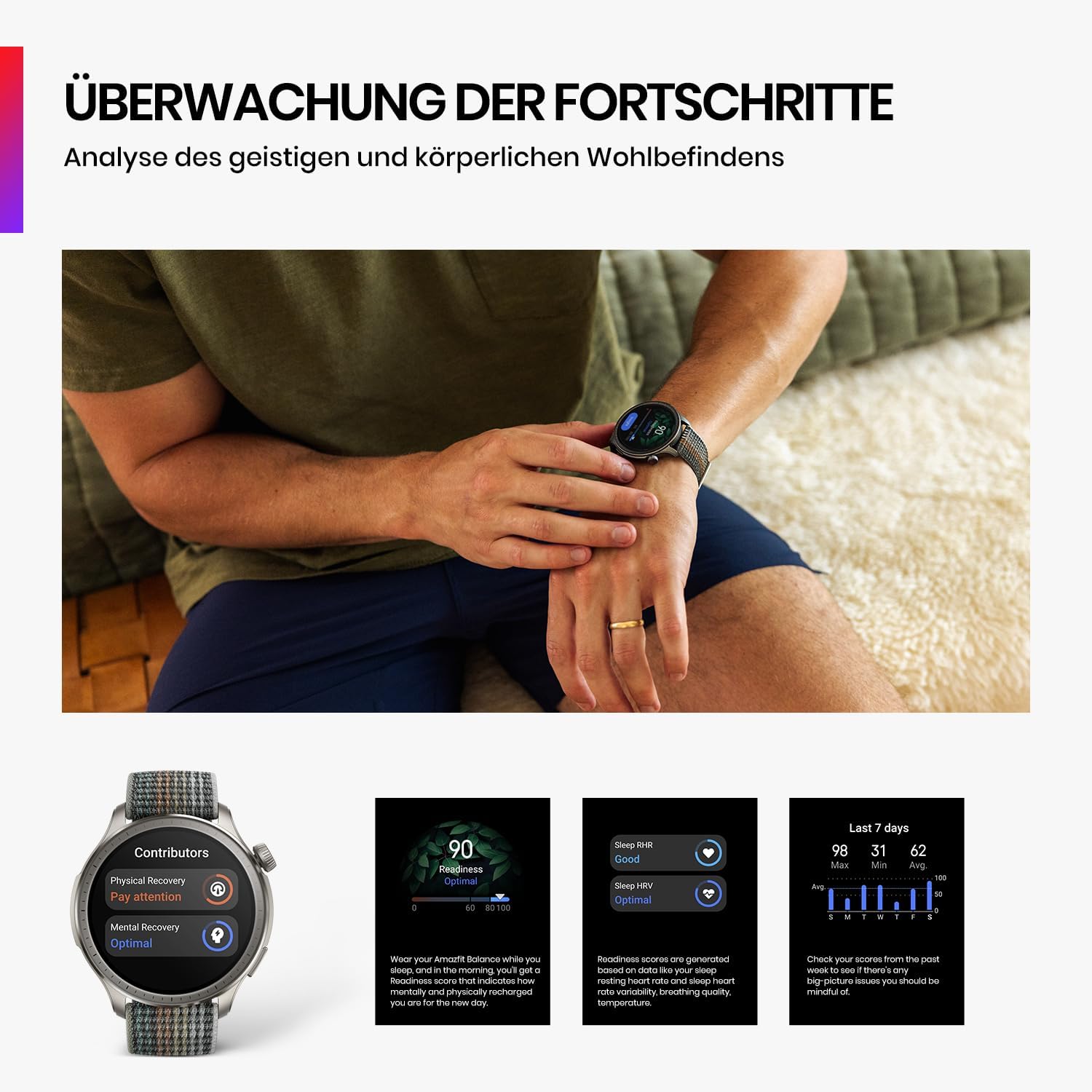 Detalle 2 de Amazfit Balance 46 mm Smart Watch – KI-gestütztes Fitness-Tracking, kontaktloses Bezahlen und lange Akkulaufzeit