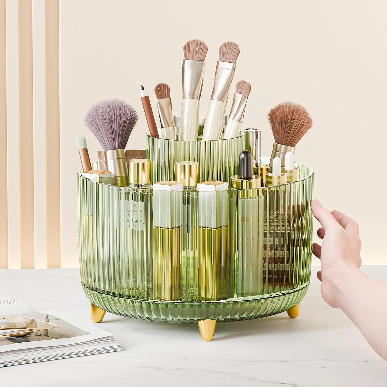 Thumbnail 4 de 360° rotating makeup organiser organiser 5 compartments