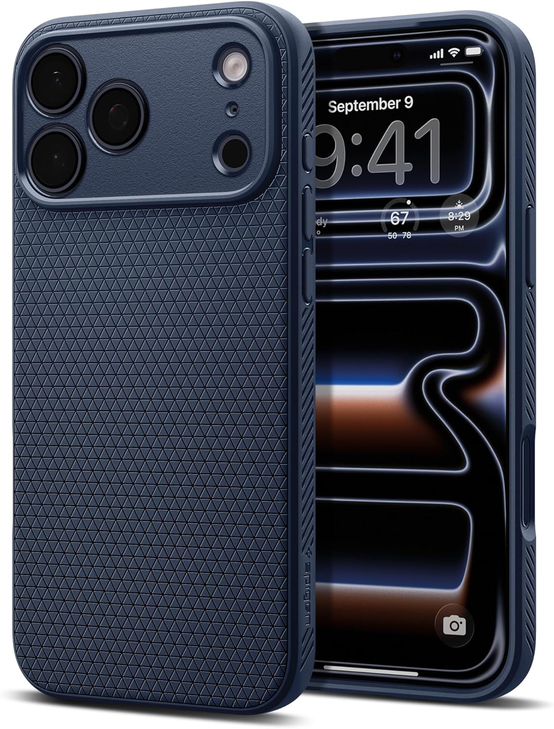 Detalle de Spigen Liquid Air pour iPhone 17 Pro (édition 2025) – Coque flexible anti-chocs bleu marine