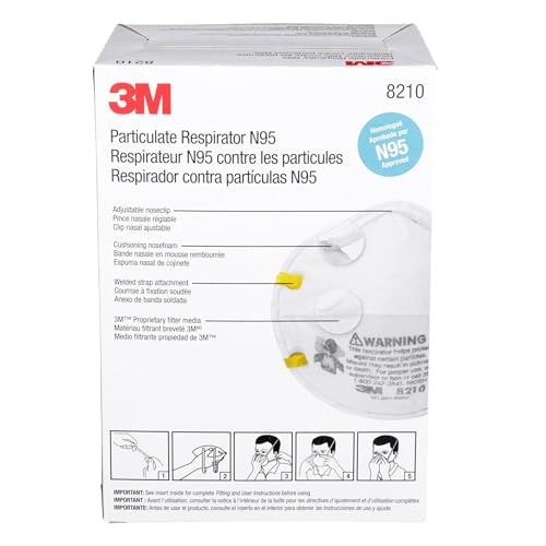 Thumbnail 9 de 3M 8210 N95 Particulate Respirator (Pack of 20) – Lightweight, Two-Strap Cup Design