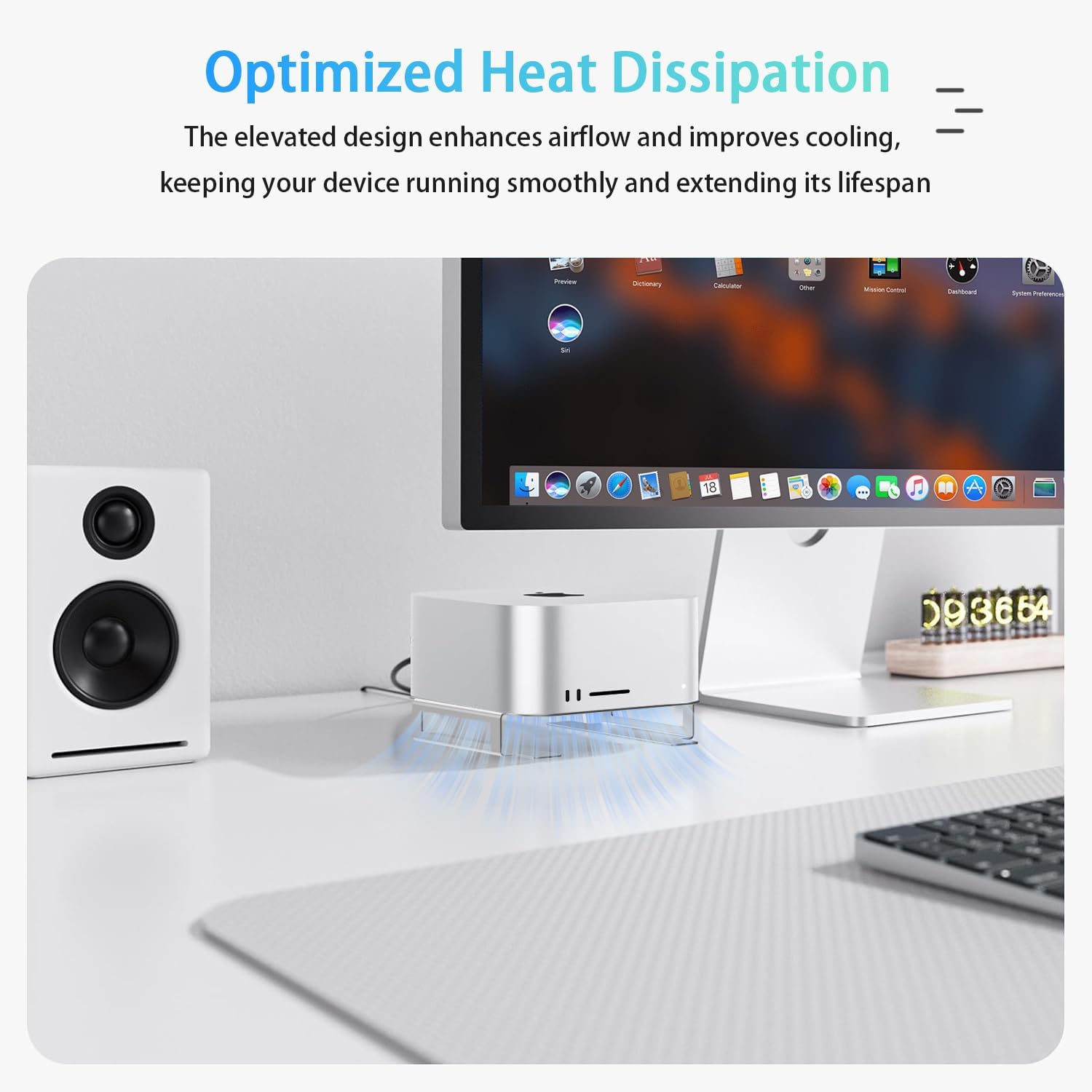 Thumbnail 3 de IFCASE アルミニウム製デスクトップスタンド Mac Studio・Mac mini用、シルバー・高架設計