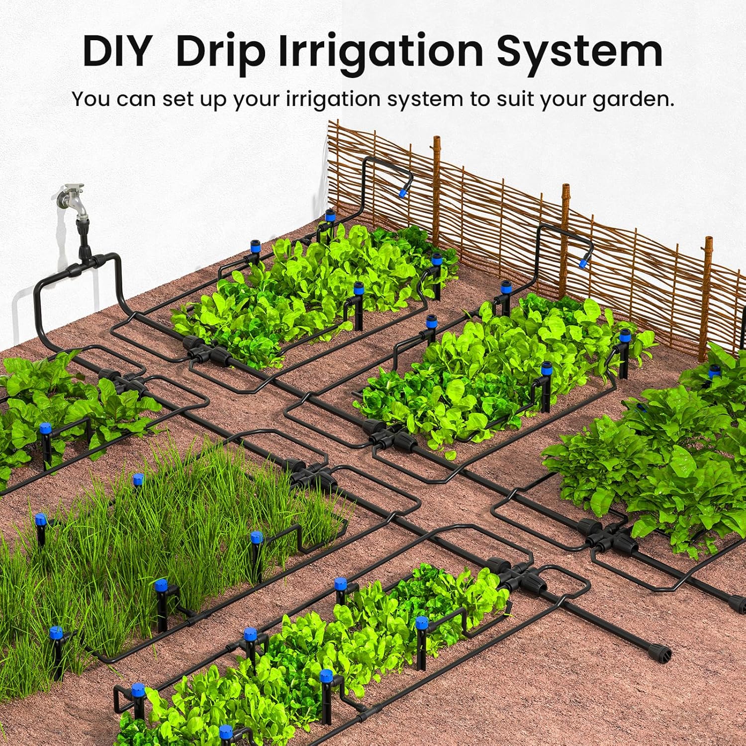 Thumbnail 4 de MIXC 70M/230FT Drip Irrigation System – Easy Setup with Anti-UV Tubing for UK Gardens
