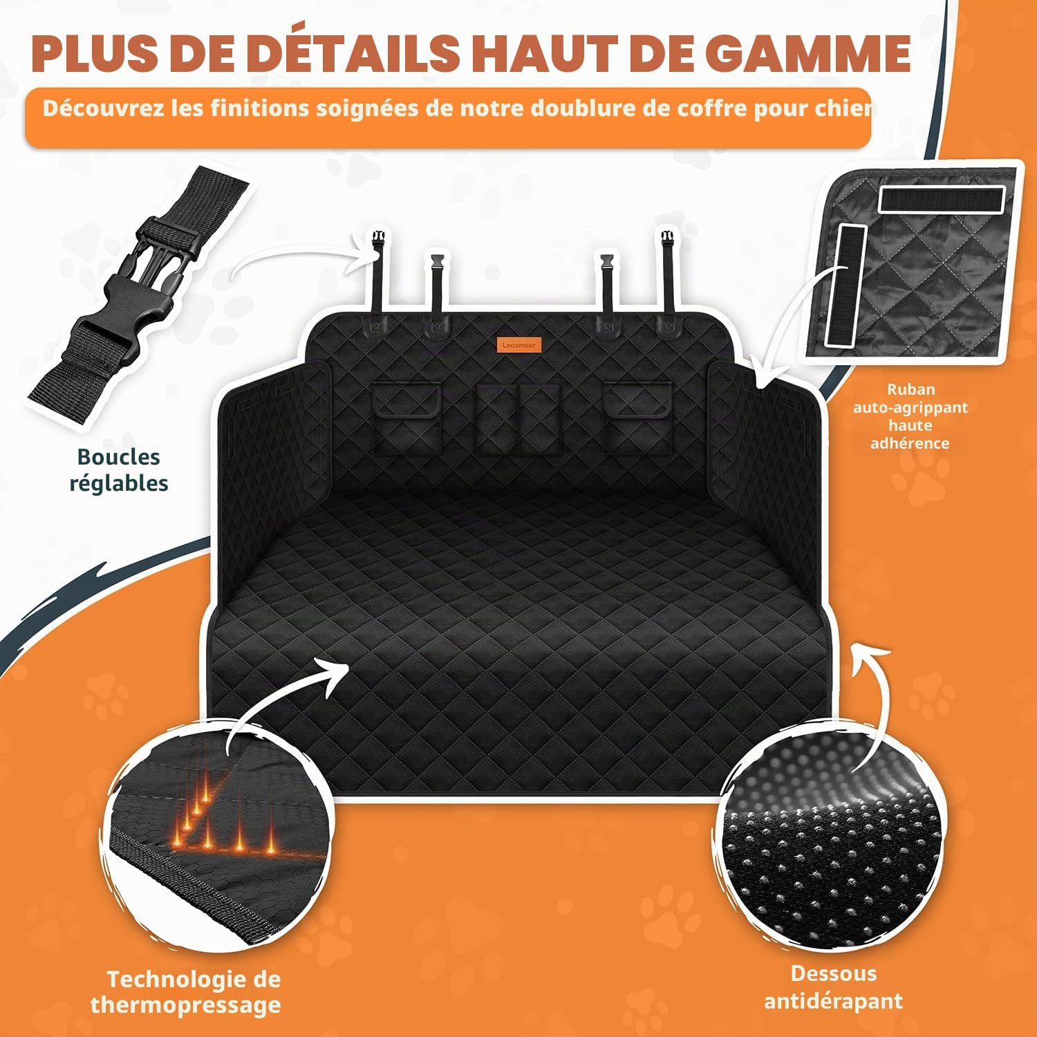 Thumbnail 1 de Looxmeer Protection Coffre Voiture Chien Universelle – Housse anti-dérapante 180x102 cm, 5 couches et protection latérale