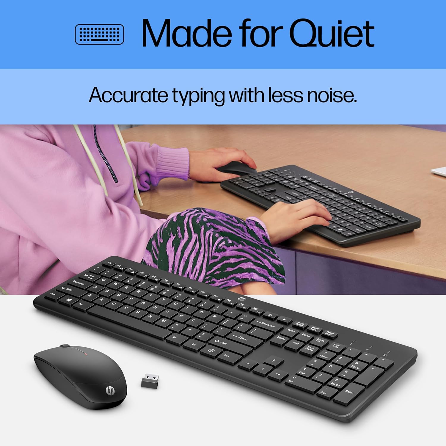 Thumbnail 1 de HP 230 Wireless Keyboard and Mouse Combo Set (2.4 GHz USB-A Nano Receiver) – Black