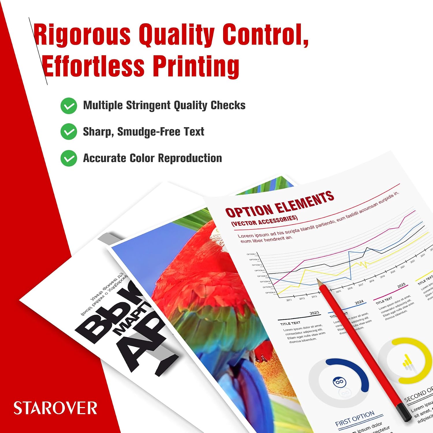 Detalle de STAROVER 540XL/541XL Compatible Canon Ink Cartridges for PIXMA Printers (PG-540XL/CL-541XL)