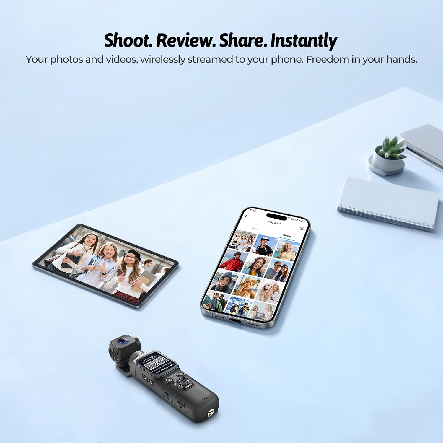 Thumbnail 5 de Crxythmenon 4K Vlogging Camera for YouTube — 75MP Pocket Digital Camera with 330° Gimbal