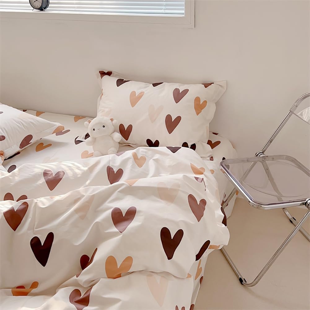 Thumbnail 3 de AShanlan Baumwoll-Bettwäsche-Set 200x200 mit Herzen, Reißverschluss, ÖkoTex – 1 Bettbezug & 2 Kissenbezüge (80x80)