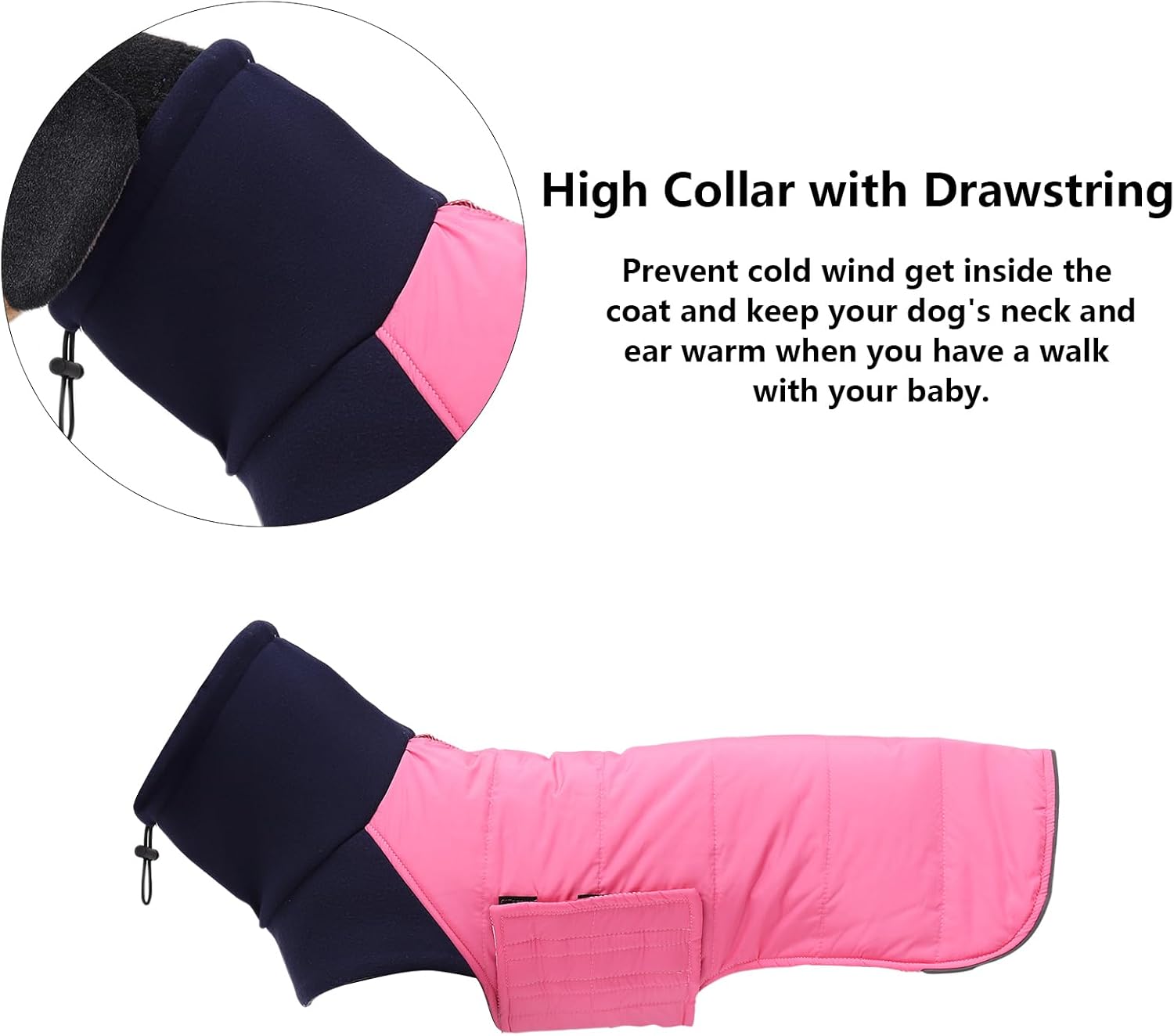 Thumbnail 6 de Morezi Dachshund sausage dog coat (reversible) with padded lining and high collar – Pink – S