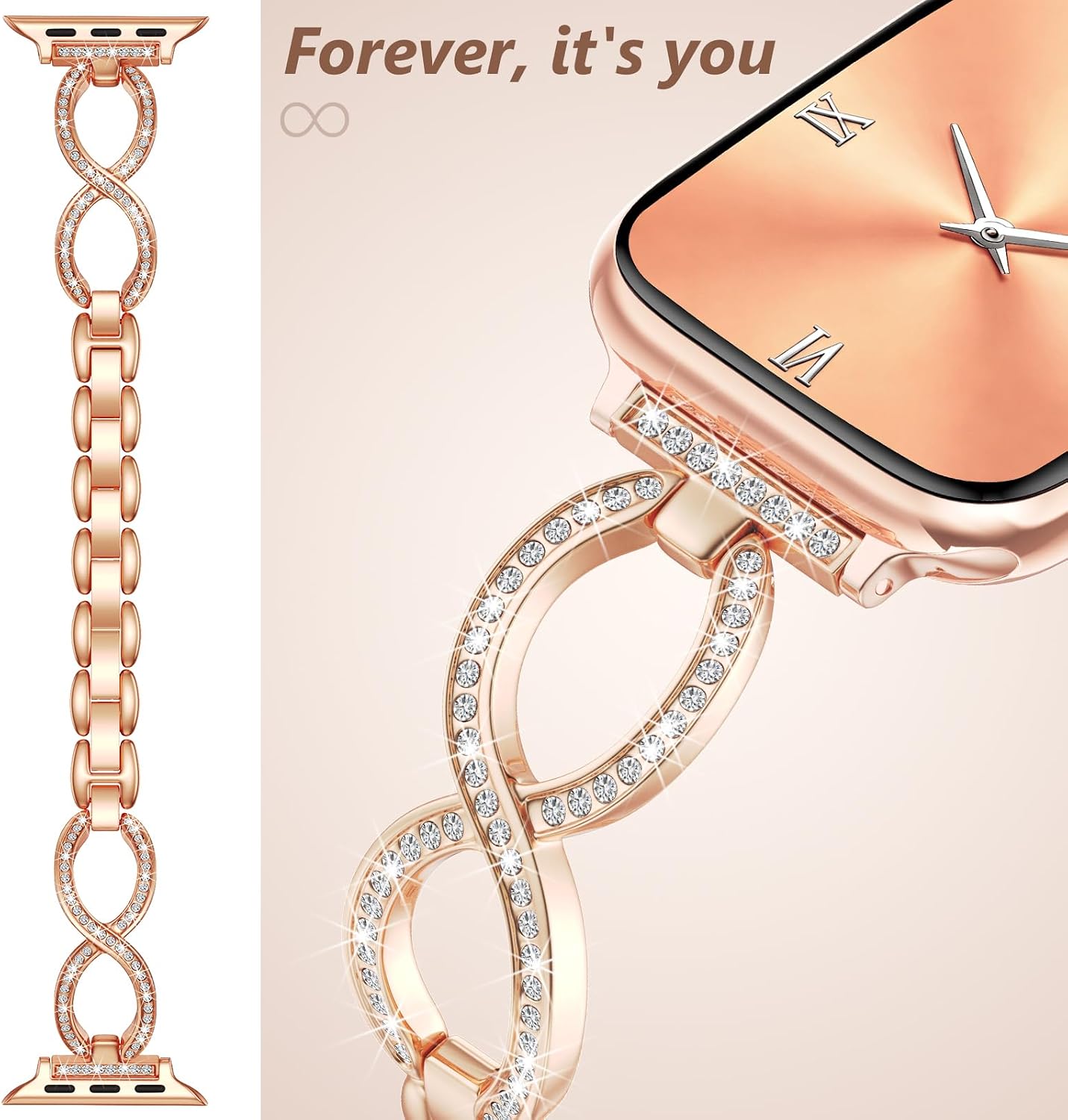Detalle 2 de Filoto Bling Band Slim Metal Jewelry Bracelet for Apple Watch