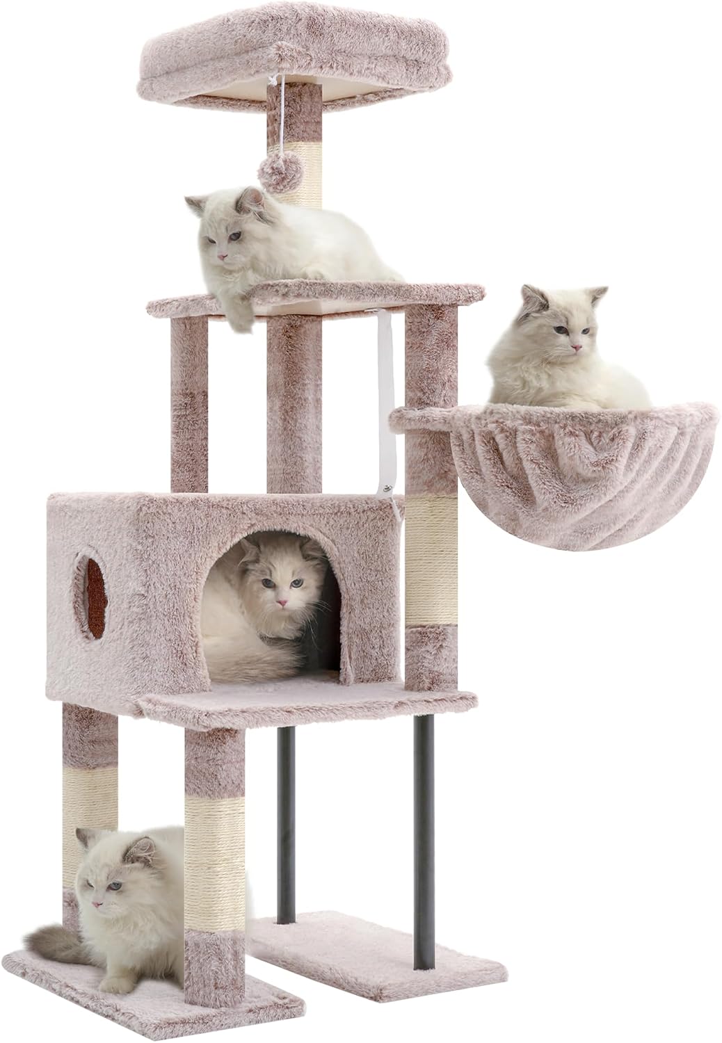 Detalle de Heybly Cat Tree, 125 cm Cat Tower for Indoor Cats (HCT200SMU)
