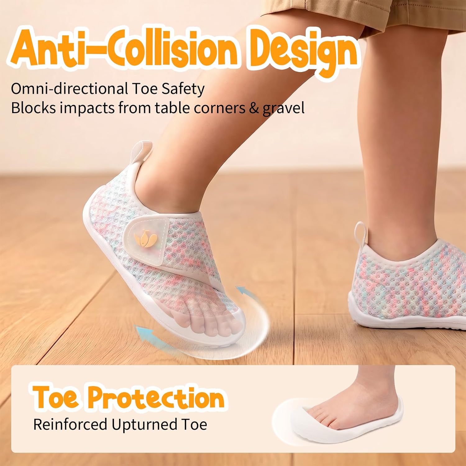 Detalle de FEETCITY Toddler Walking Shoes with Mesh Upper