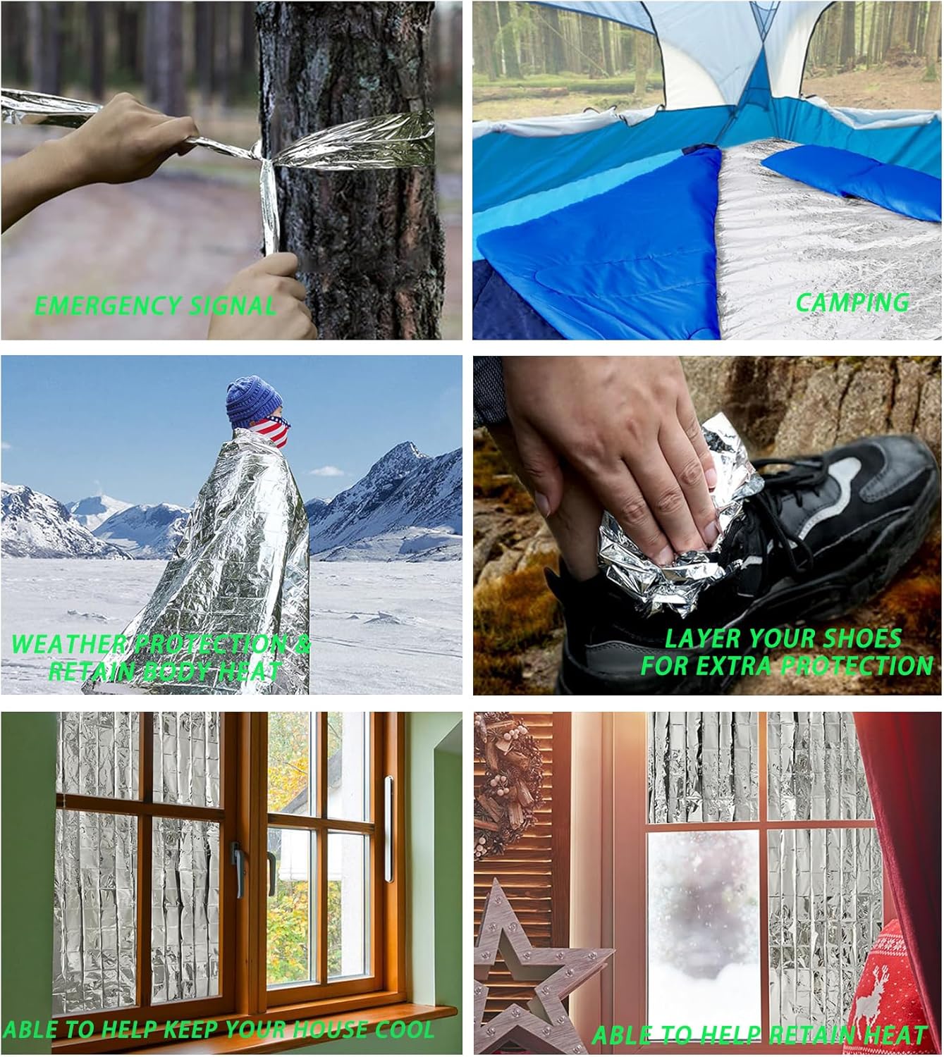 Thumbnail 6 de MIXIAO thermal survival blanket 51 x 83 in