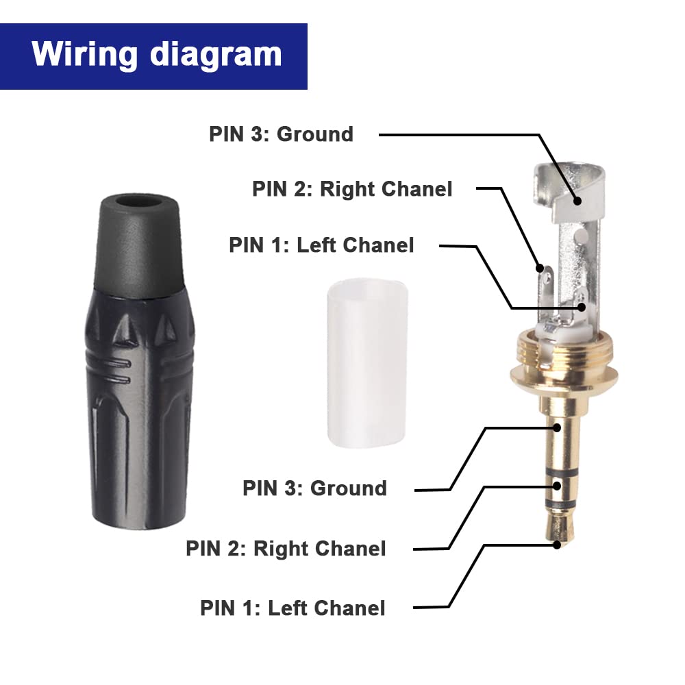 Thumbnail 3 de Xiatiaosann 3.5mm Audio Solder Plug – TRS 3-Pole Heavy Duty Jack (10 Pack)