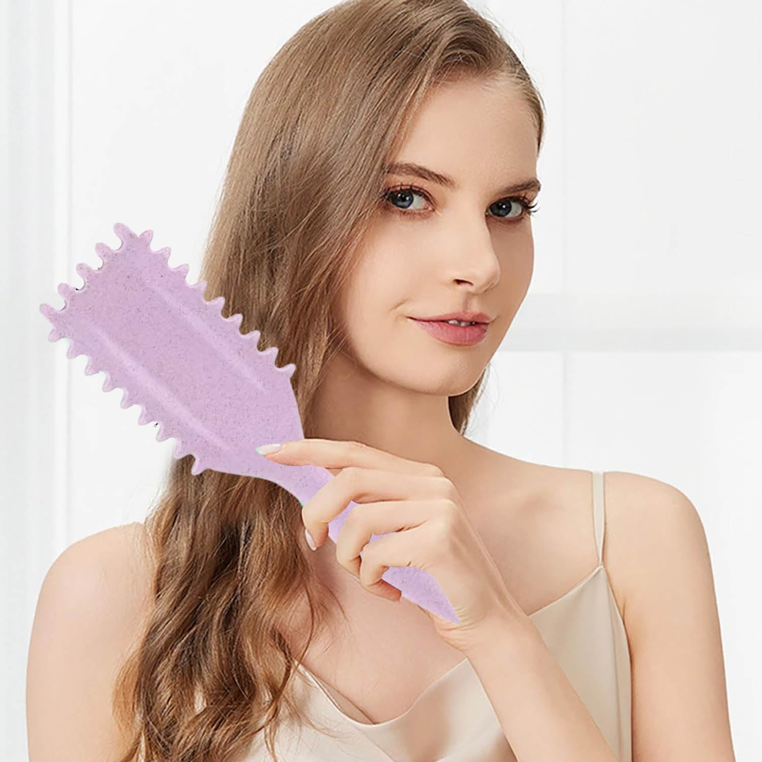 Detalle de Bagtopia Curl Brush for Curly Hair, Purple Boar and Nylon Bristles