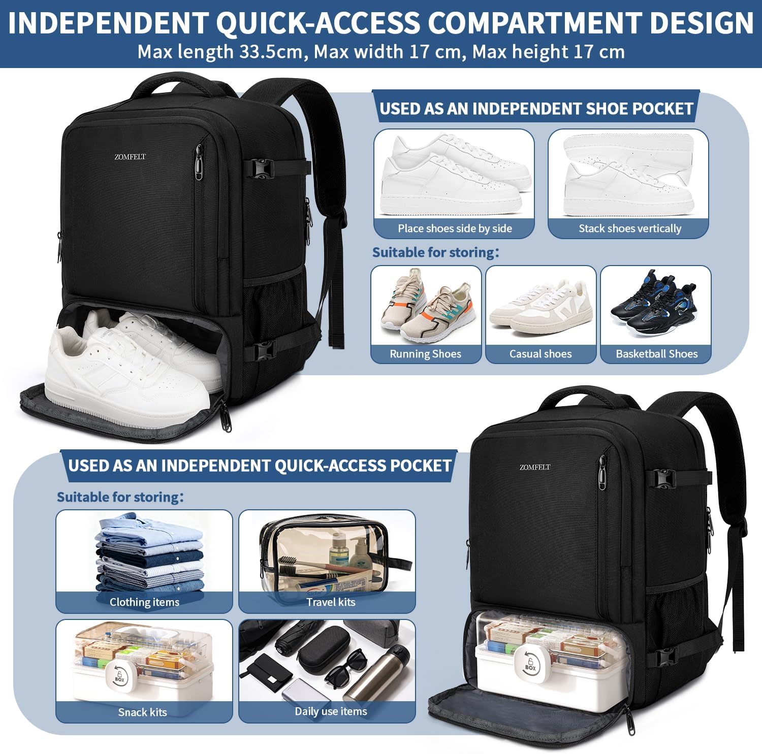 Thumbnail 2 de ZOMFELT Ryanair 40x30x20 24L underseat backpack