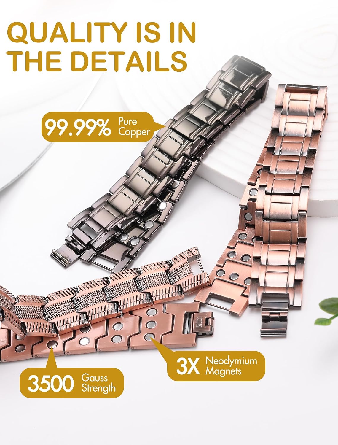 Detalle de Feraco 3X Strength Copper Bracelet