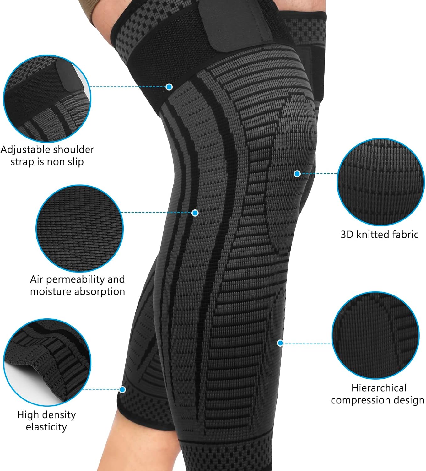 Detalle de Ruilaibao graded compression full leg sleeves