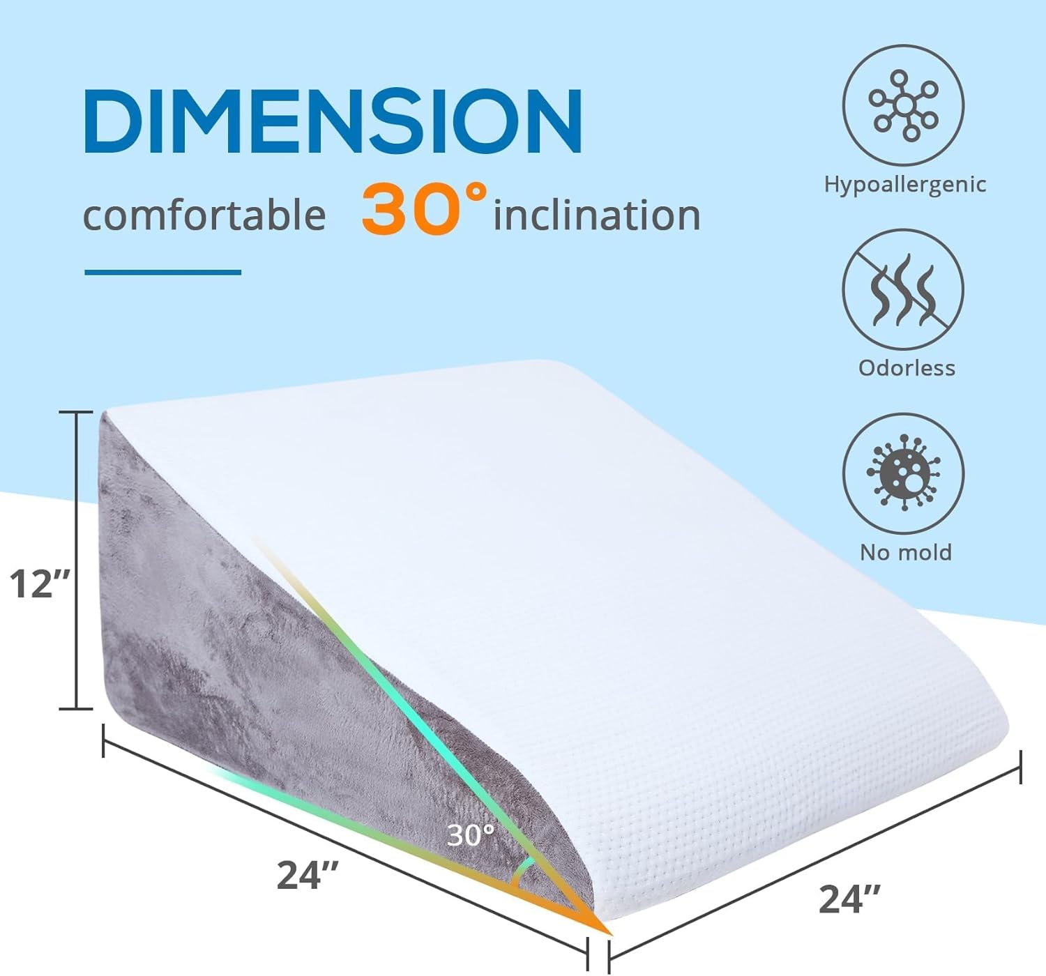 Thumbnail 4 de Sasttie Wedge Pillow 12-inch memory foam pillow