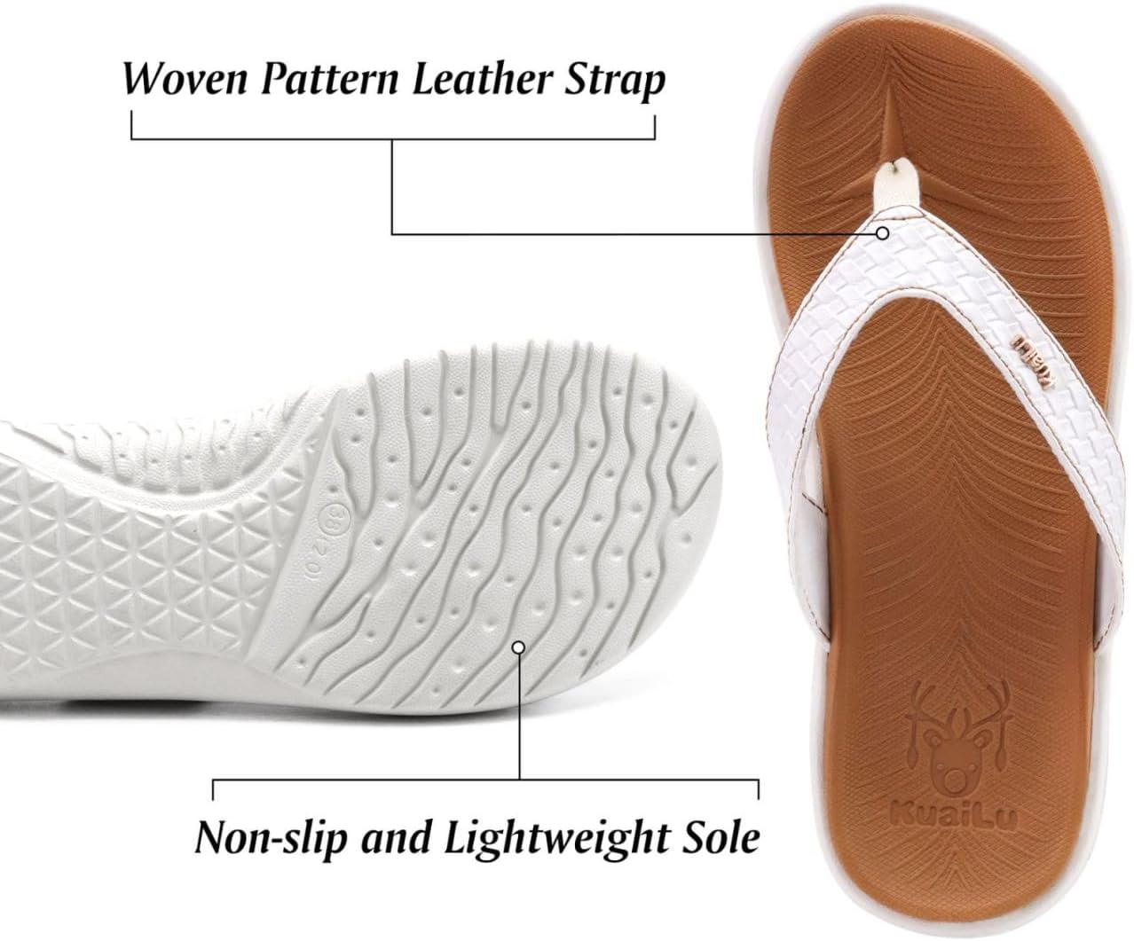 Thumbnail 4 de KuaiLu Womens Flip Flops with Arch Support