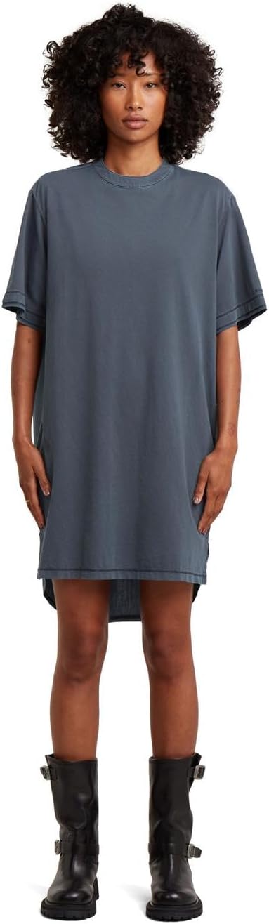 Detalle de G-Star Woven Mix Washed Jersey Dress WMN Dress Femme – Robe courte bleu taille L