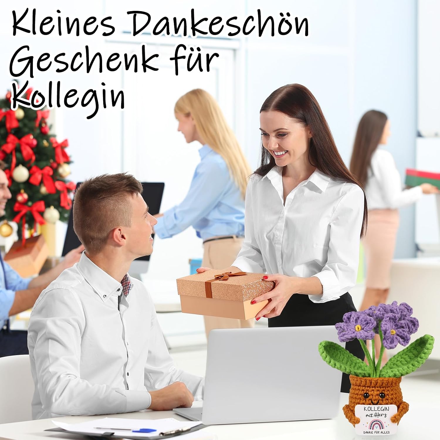 Detalle 1 de Lila Pocket Hug Vergissmeinnicht mit Karte
