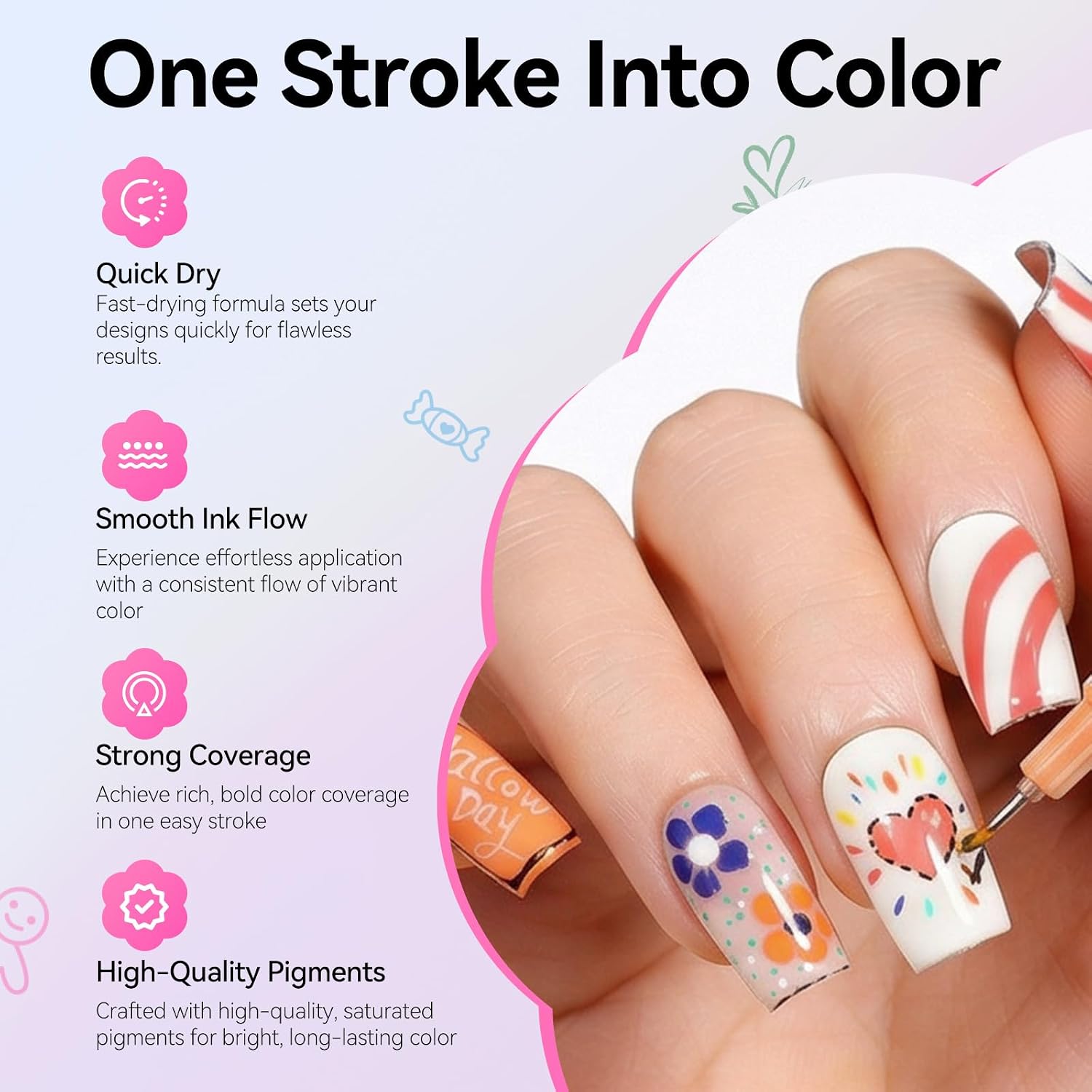 Detalle 2 de 12 Farben Nagellackstift Set für Nail Art