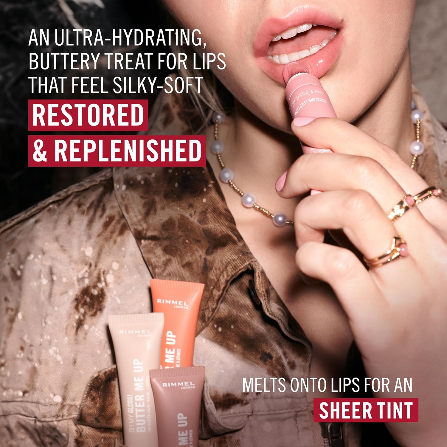 Detalle de Rimmel London Oh My Gloss Butter Me Up Lip Butter Balm, 001 Vanilla Frost, 15 mL