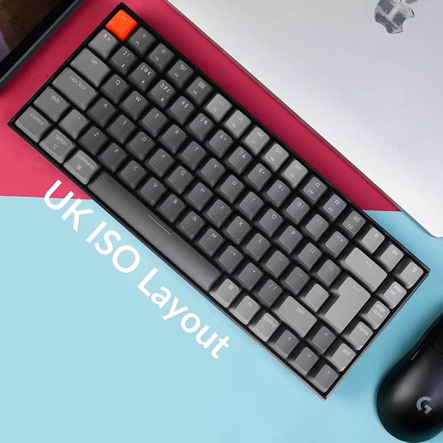 Detalle de Keychron K2 Wireless Bluetooth/USB Wired Gaming Mechanical Keyboard (84-key ISO-UK) with Gateron Red Switches