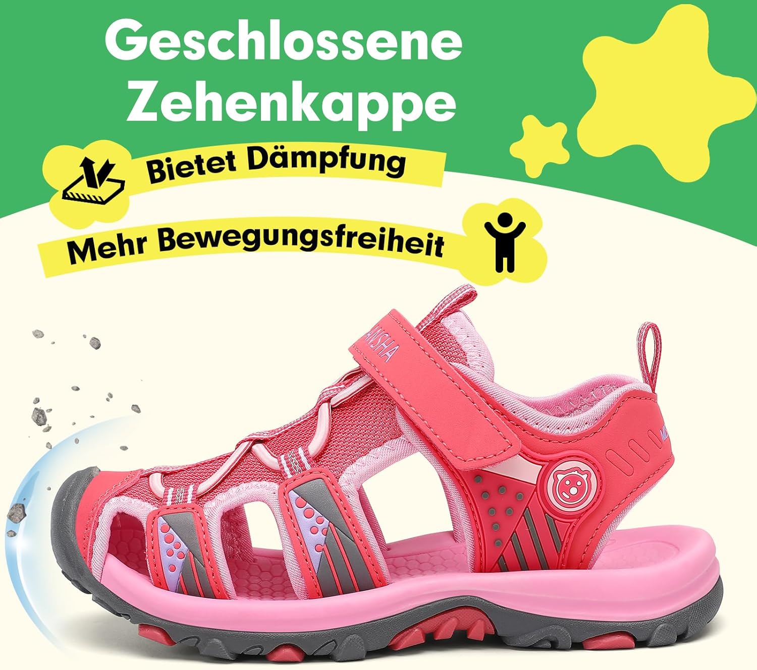 Thumbnail 6 de SAGUARO geschlossene Sandalen für Kinder – atmungsaktive Trekking-Sommerschuhe mit gepolstertem Fußbett